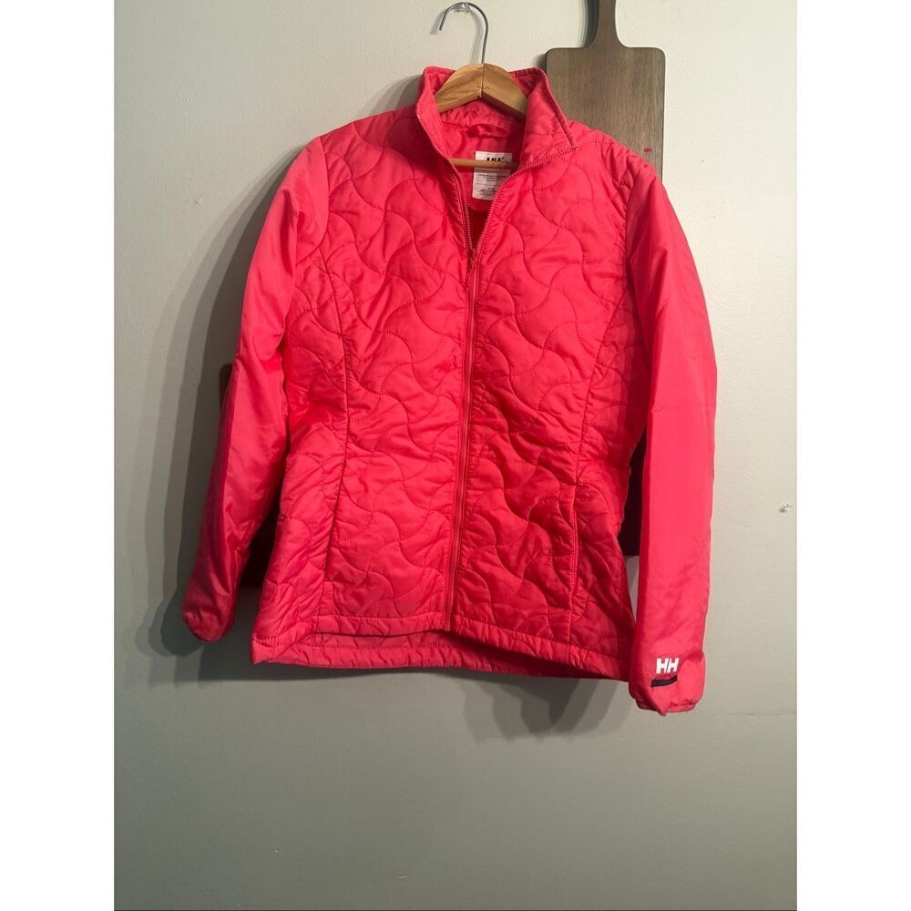 Helly Hansen Red Long Sleeve Full Zip Quilted Puffer Down Jacket Size Medium